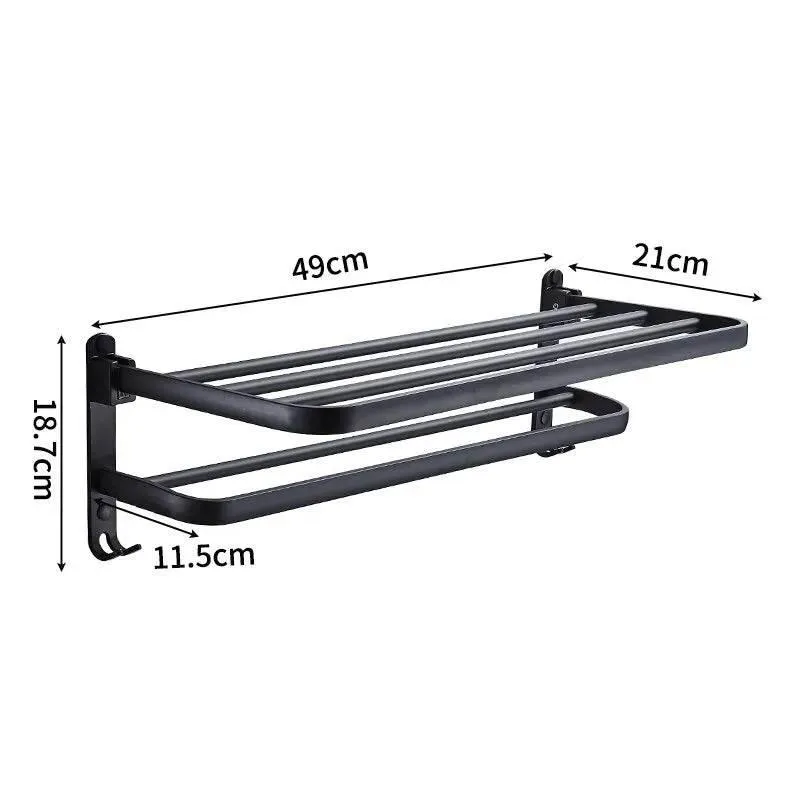 Foldable Aluminum Towel Rack - Space-Saving Bath Organizer