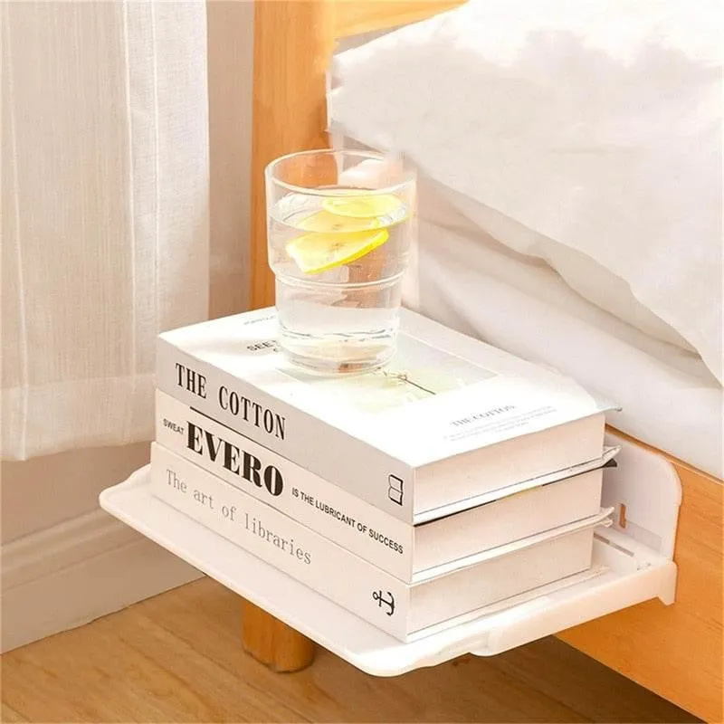 Foldable Bedside Organizer - Space-Saving Nightstand Shelf