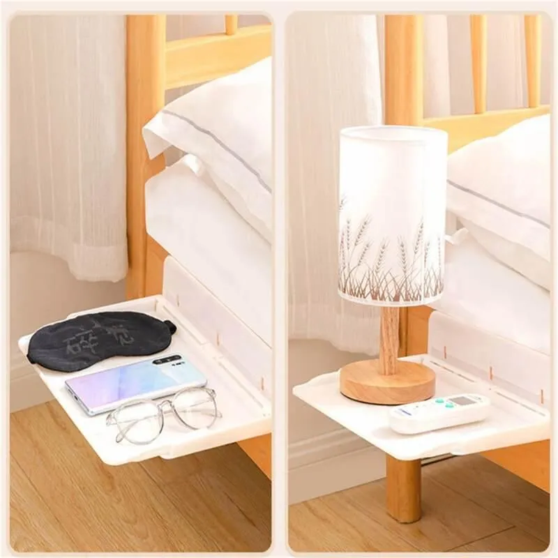 Foldable Bedside Organizer - Space-Saving Nightstand Shelf