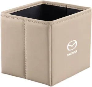 Foldable Car Trash Can for Mazda Biante 2008-2018, Leakproof Waterproof Car Garbage Can Vehicle Multi-Use Organizer Outdoor Traveling Accessories,Beige-A