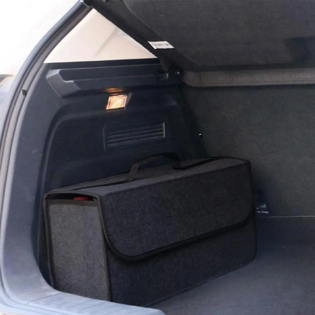 Foldable car trunk organizer