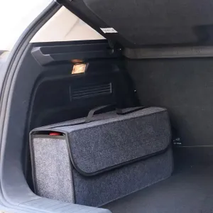 Foldable car trunk organizer