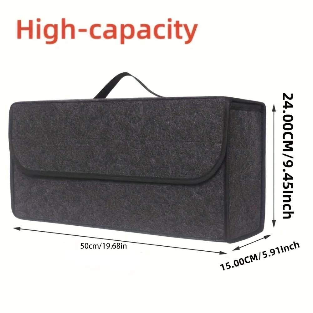 Foldable car trunk organizer