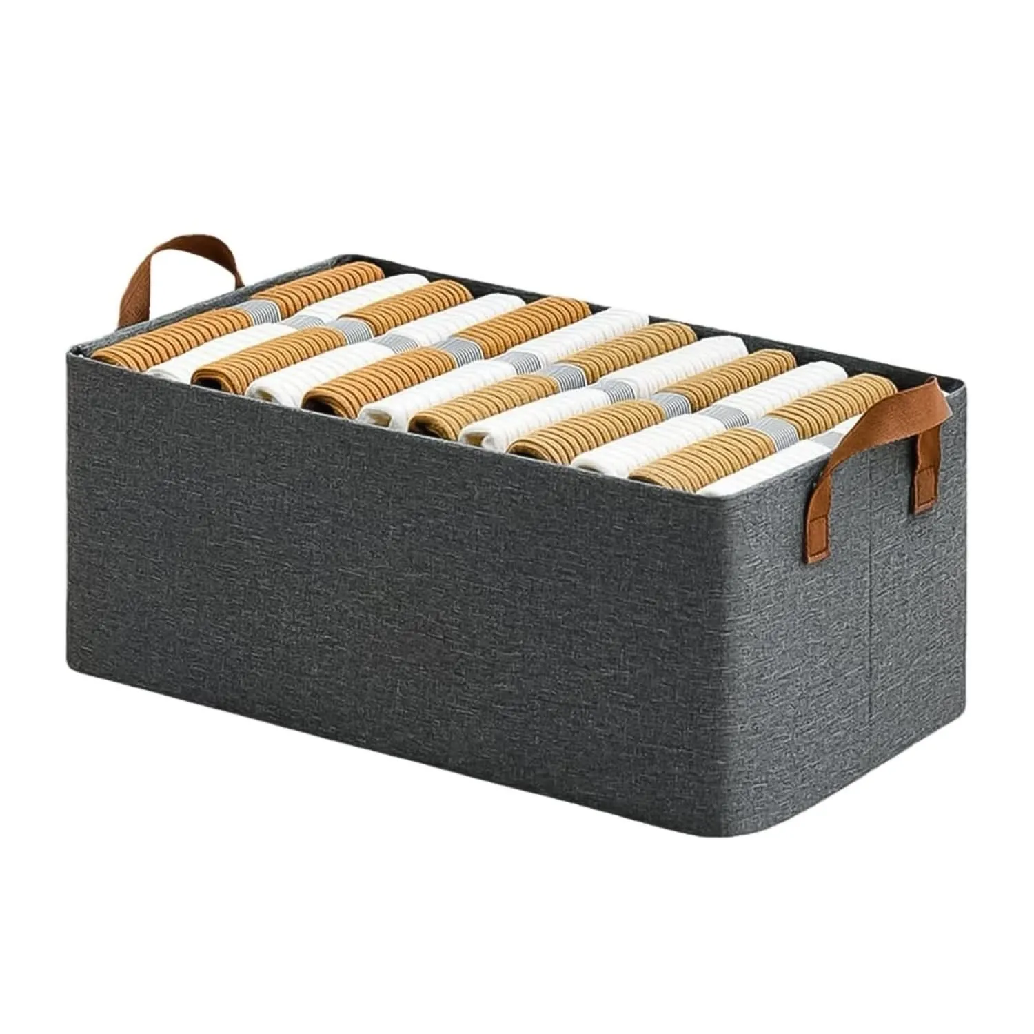 Foldable Cloth Storage Organizer Bag With Handles (46x27cm1pc)