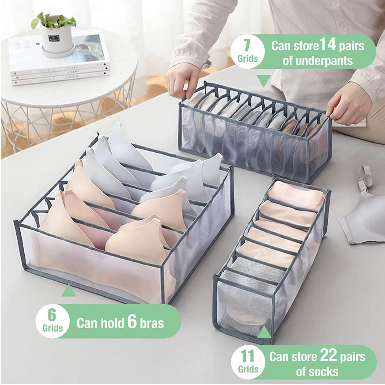 Foldable Drawer Organizer Divider Bra Sock Underwear Storage Closet Wardrobe