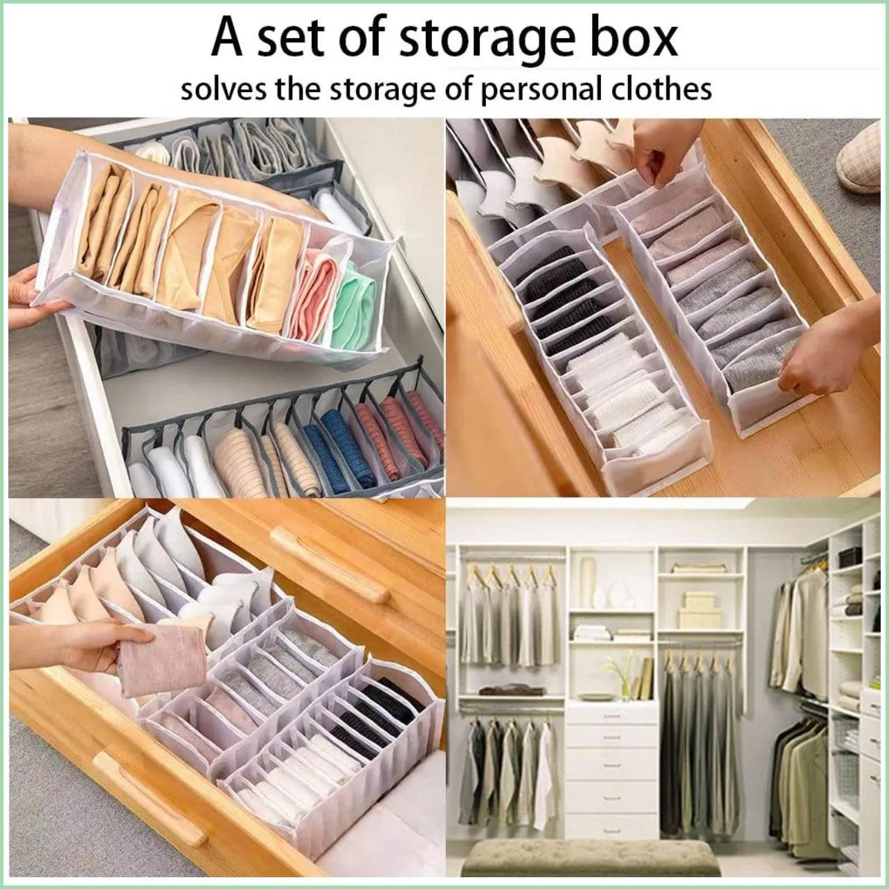 Foldable Drawer Organizer Divider Bra Sock Underwear Storage Closet Wardrobe