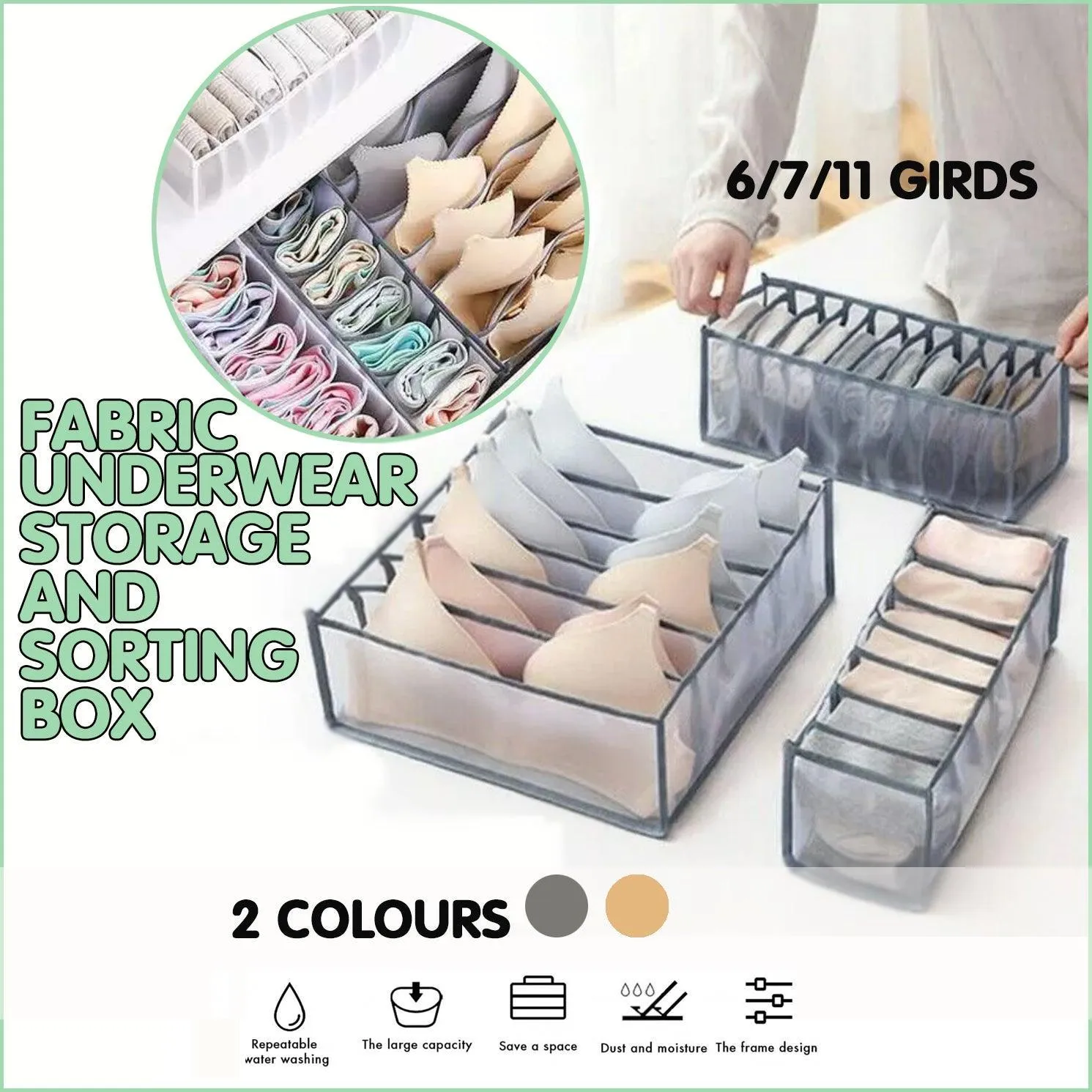 Foldable Drawer Organizer Divider Bra Sock Underwear Storage Closet Wardrobe