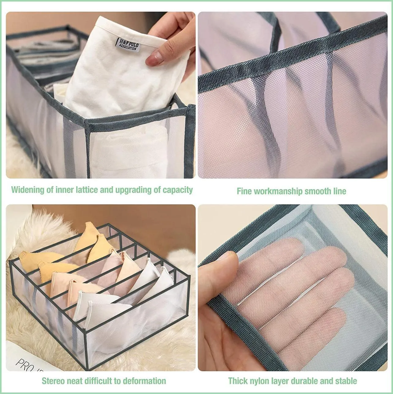 Foldable Drawer Organizer Divider Bra Sock Underwear Storage Closet Wardrobe
