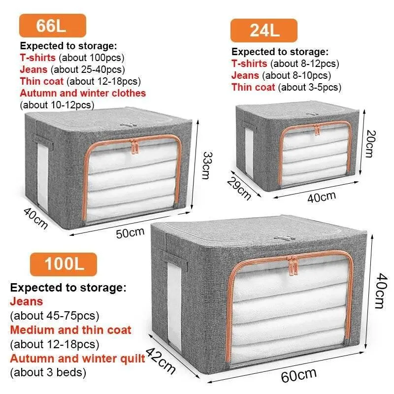 Foldable Large Storage Organizer Box - Space-Saving Container