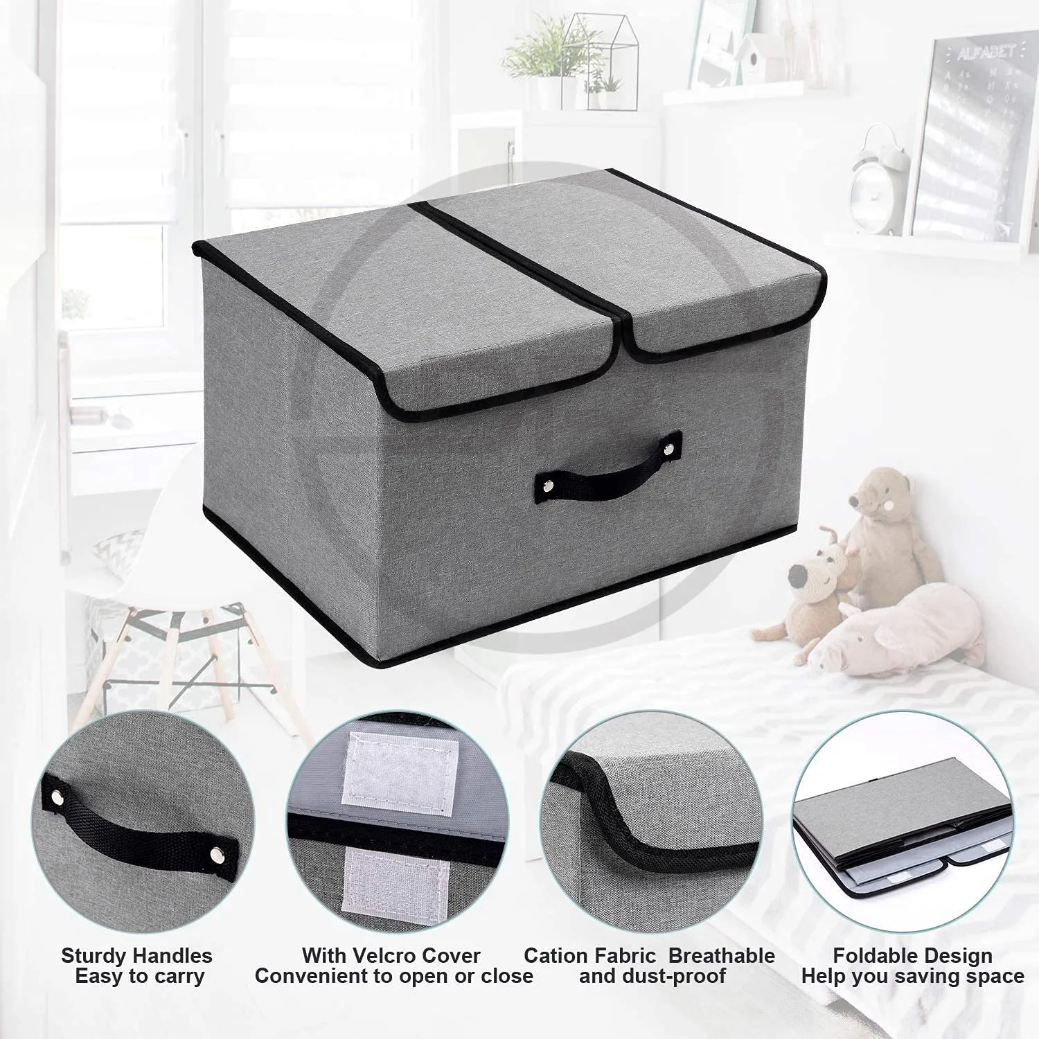 Foldable Rectangular Stackable Storage Bins/Closet Organizer (Pack of 2)