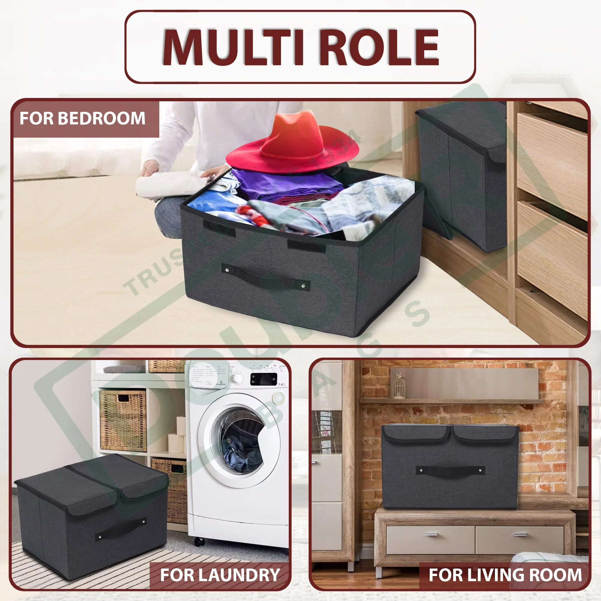 Foldable Rectangular Stackable Storage Bins/Closet Organizer