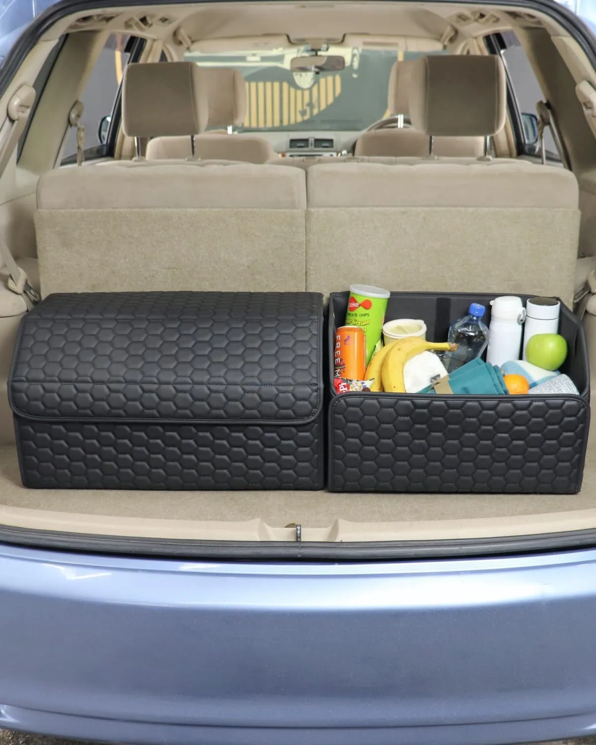 Foldable Trunk Organizer For Car - Trunk Organizers Car Storage - Collapsible Auto Trunk Organizer With Lid - Small And Large Cargo Organizer - Trunk Organization (Black 21)