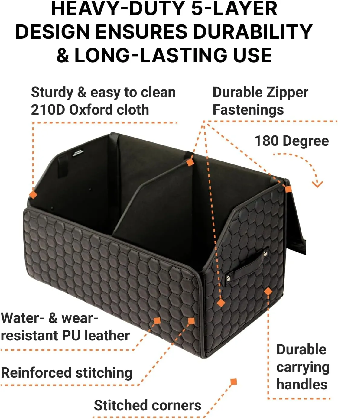 Foldable Trunk Organizer For Car - Trunk Organizers Car Storage - Collapsible Auto Trunk Organizer With Lid - Small And Large Cargo Organizer - Trunk Organization (Black 21)