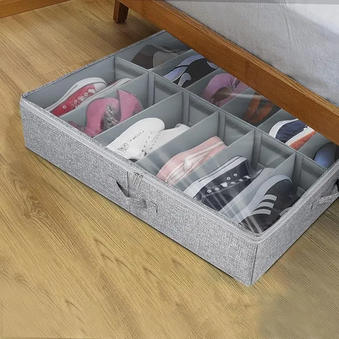 Foldable Underbed Storage Bag – Large Capacity Organizer with Adjustable Compartments