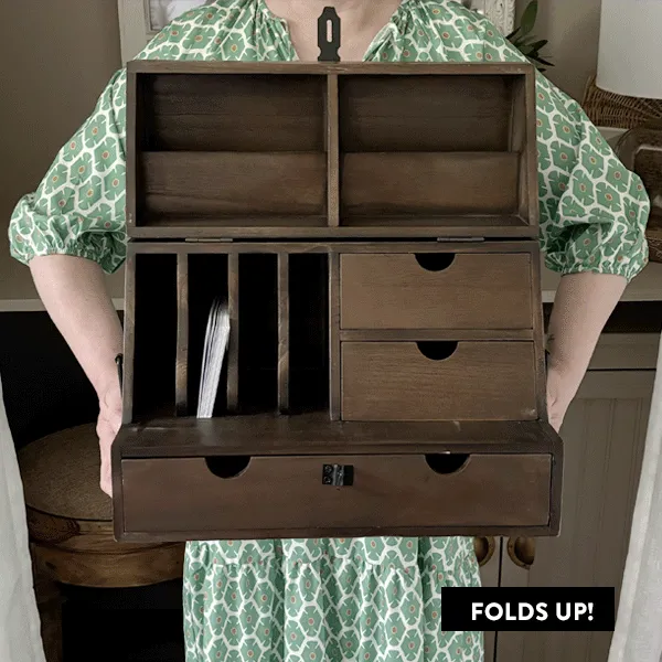 Foldable Wooden Desktop Organizer