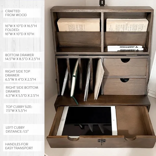 Foldable Wooden Desktop Organizer