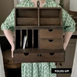 Foldable Wooden Desktop Organizer