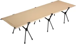 Folding Camping Beds for Adults, Heavy Duty Camp Bed, Lightweight Camping Beds with Storage Bag, Portable Sleeping Cot Supports 265lbs for Outdoor Travel Office Festival (Color : Beige)