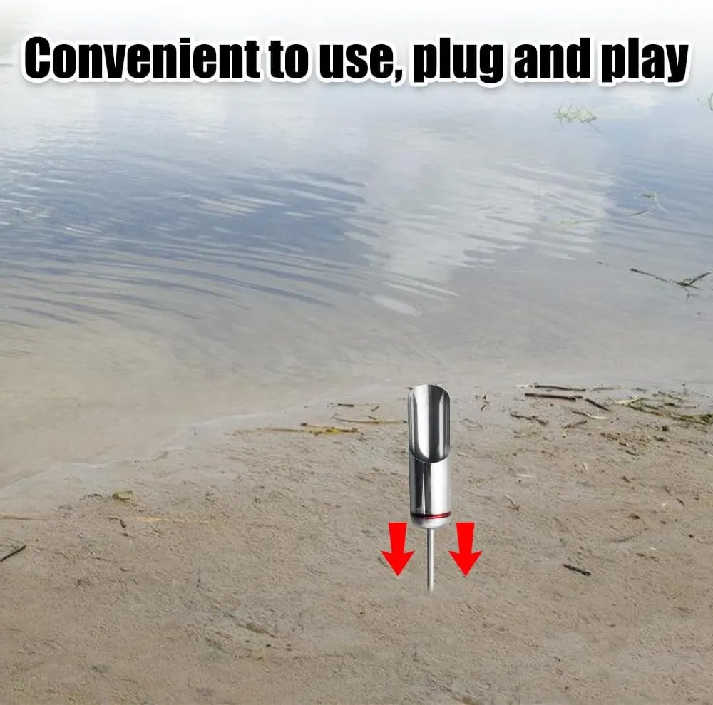 Folding Fishing Pole Rod Holder, 2PCS Stainless Steel Detachable Fish Ground Plug Ground Support Stand Rod Holder for Outdoor Fishing
