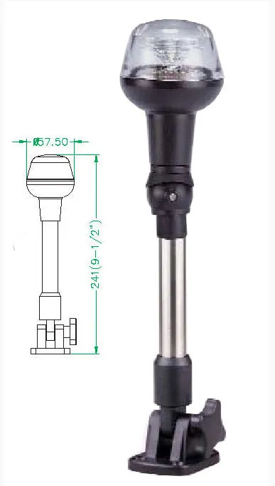 Folding Pole lights - White - 12LED all round
