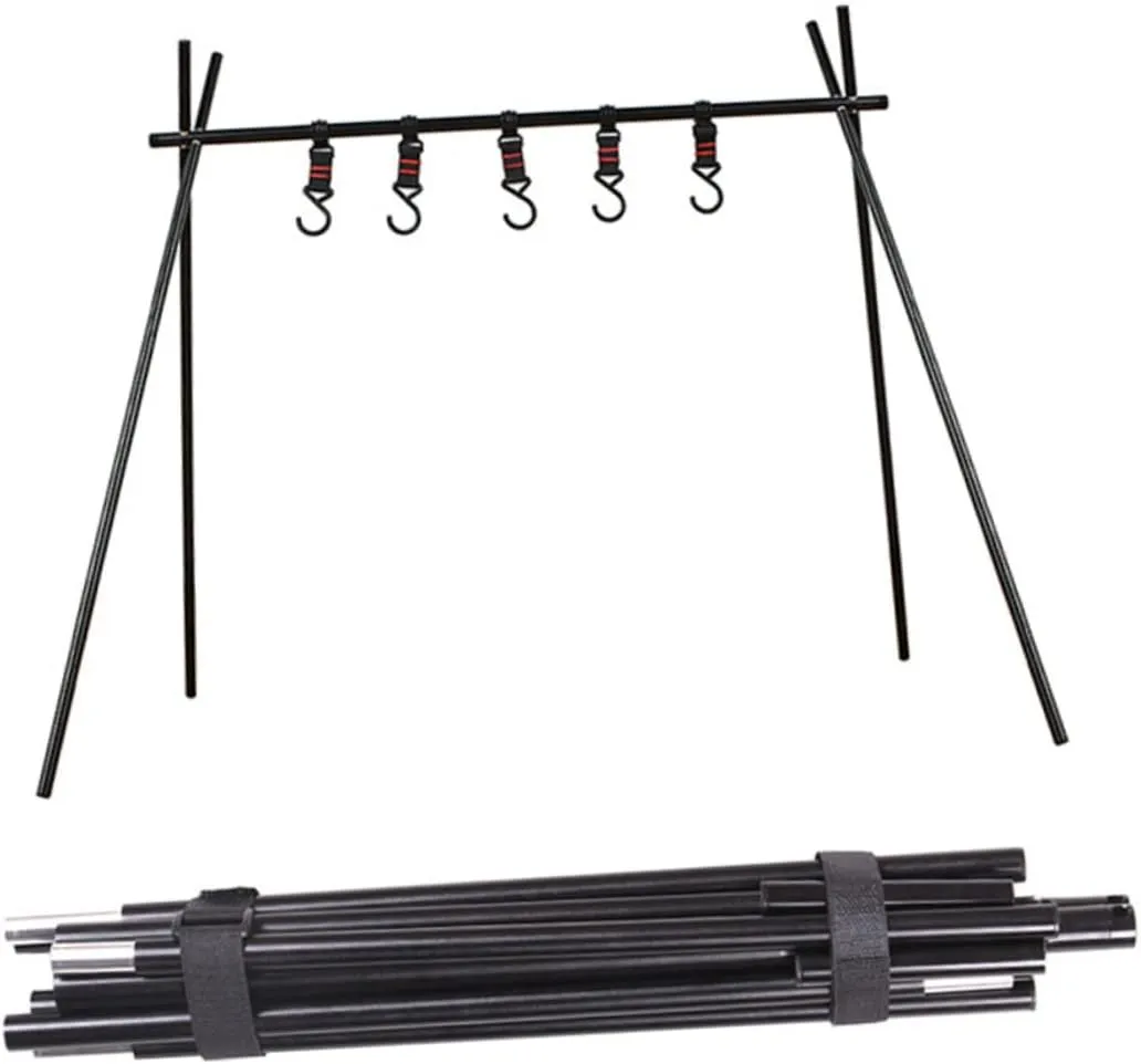 Folding Storage Rack for Camp Camping Kettle Hanging Aluminum Alloy Easy Assembly