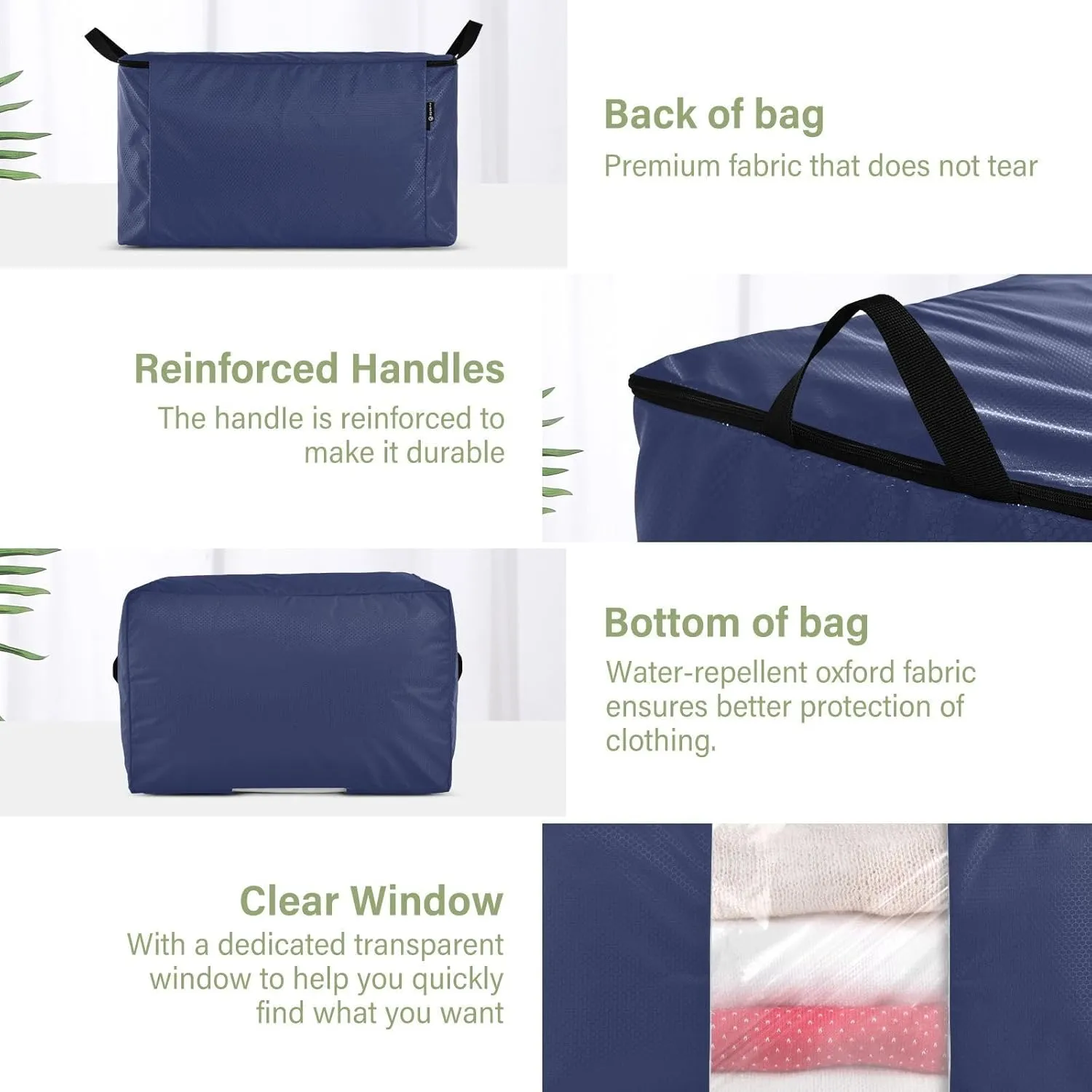 GAIGEO Noble Blue Storage Containers for Clothes, Foldable Storage Bag, Durable Storage Bag, 60L