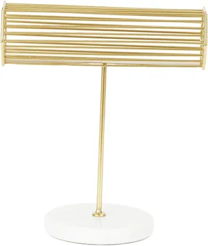 Garneck Jewelry Display Stand Marble Base Metal Watch and Bracelet Organizer Rack for Showcasing Bangles and Headbands Space-saving Design for Home Retail Use