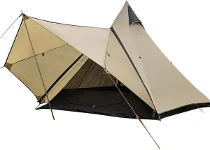 GeRRiT Camping Pyramid Tipi Tent Adult Indian Teepee Tent Yurt Tent Double Layers Waterproof Anti-UV Windproof Tents for Outdoor Camping Hiking Hunting 3-4 Person