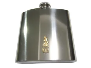 Gold Toned Medical Podiatrist Anatomical Foot Skeleton 6oz Flask