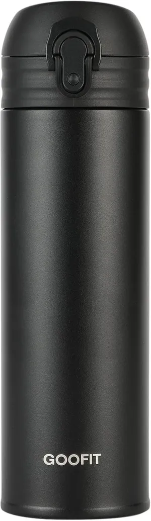 GOOFIT Water Bottle Double Wall Vacuum Insulated Thermos Beverage Coffee Bottle Stainless Steel Travel Mug Thermos Flask BPA Free Keeps Cold 24H Hot 24H 16 Oz Black
