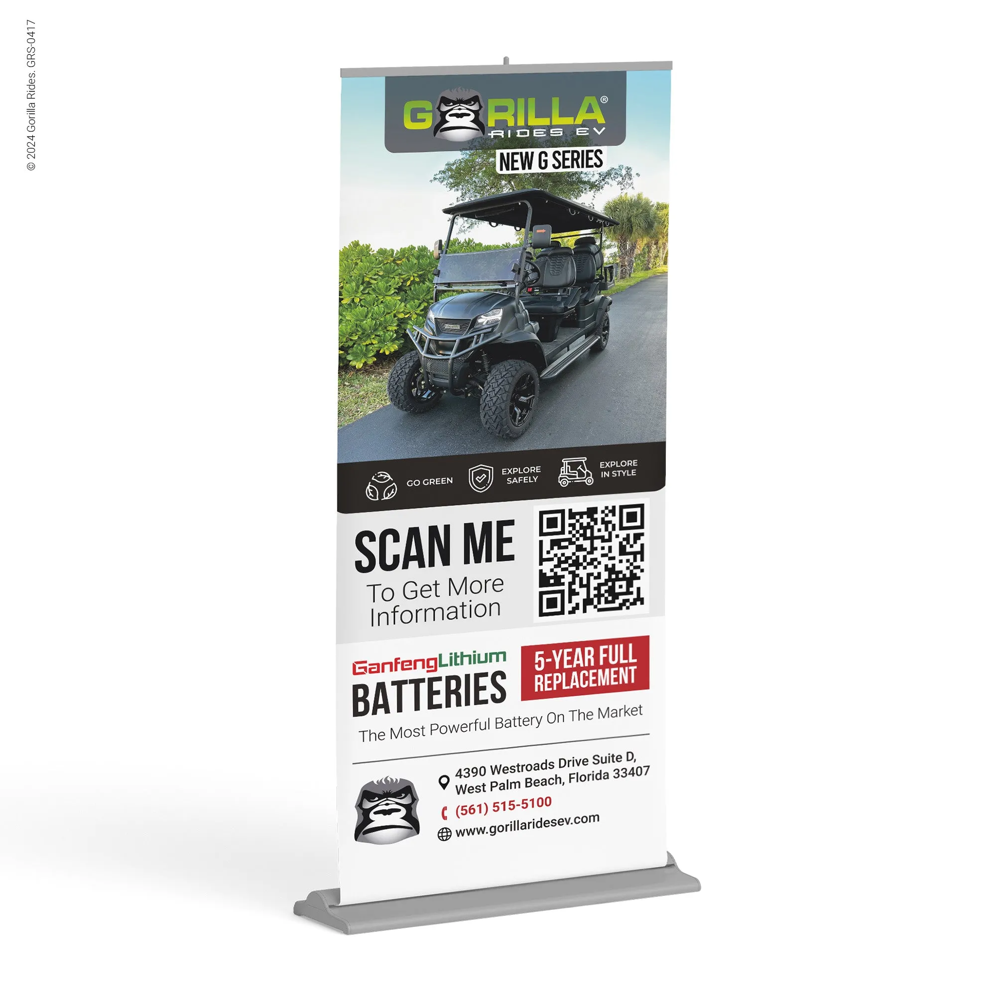 Gorilla Rides EV 5ft Banner