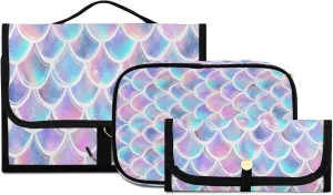 Graffiti Color Scales Women Men Travel Cosmetic Bag, Toiletry Bag Set, Portable Hanging Organizer for Toiletries, Cosmetics, Brushes