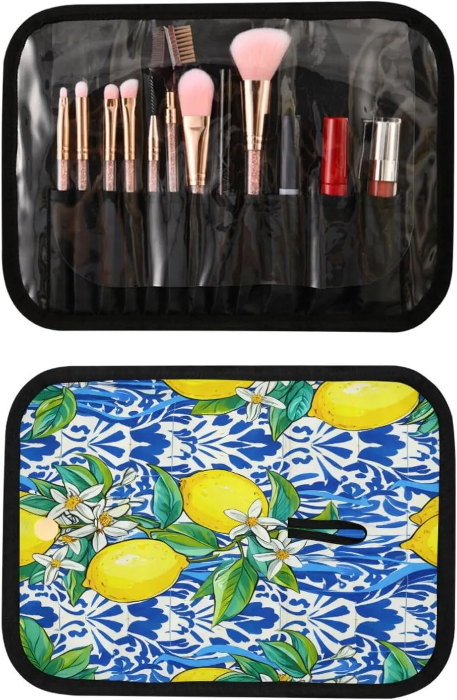 Graffiti Lemon Pattern Women Men Travel Cosmetic Bag, Toiletry Bag Set, Portable Hanging Organizer for Toiletries, Cosmetics, Brushes