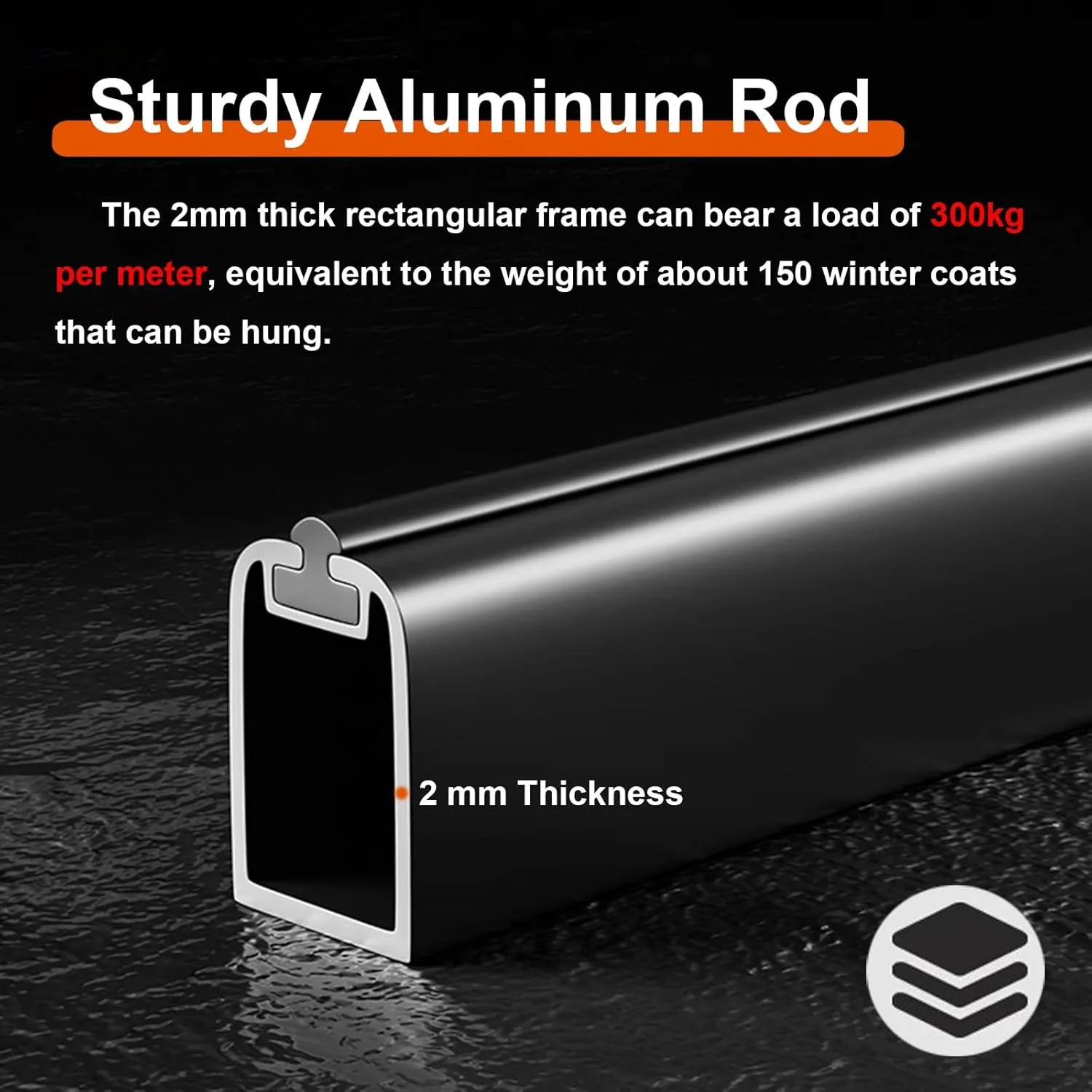Grey Closet Rods for Hanging Clothes, Heavy-Duty U-Shape Metal Clothes Hangers for Wardrobe & Closet Organization, Custom Length Garment Bar wth Silent & Anti-Slip Rubber Strip(14 in)