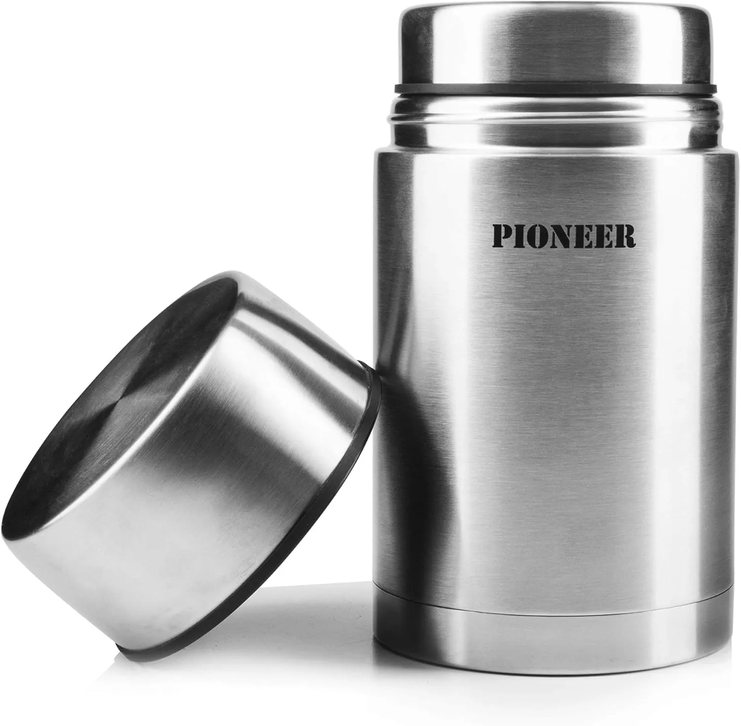 Grunwerg Pioneer Vacuum Insulated Leakproof Soup/Food Flask, 8 Hours Hot 24 Hours Cold, Stainless Steel, 1000 ml