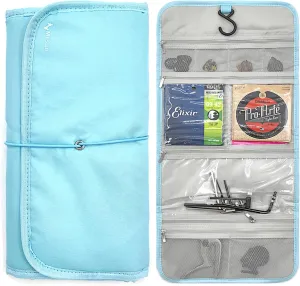 Guitar Accessory Organizer Bag, Foldable Easy Access Pockets Case, Picks, Strap, Capo, Strings Holder Storage (Blue)