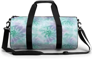 Gym Bag 17in for Men Women, Waterproof Foldable Sports Organizer, Durable Workout Travel Duffle Bag, Cool Mint Tie-Dye-38