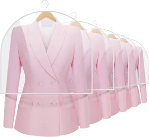 HANGERWORLD Shoulder Covers with Gusset 24" x 21.5" Large Clear Plastic Clothes Protector (5 Pack)