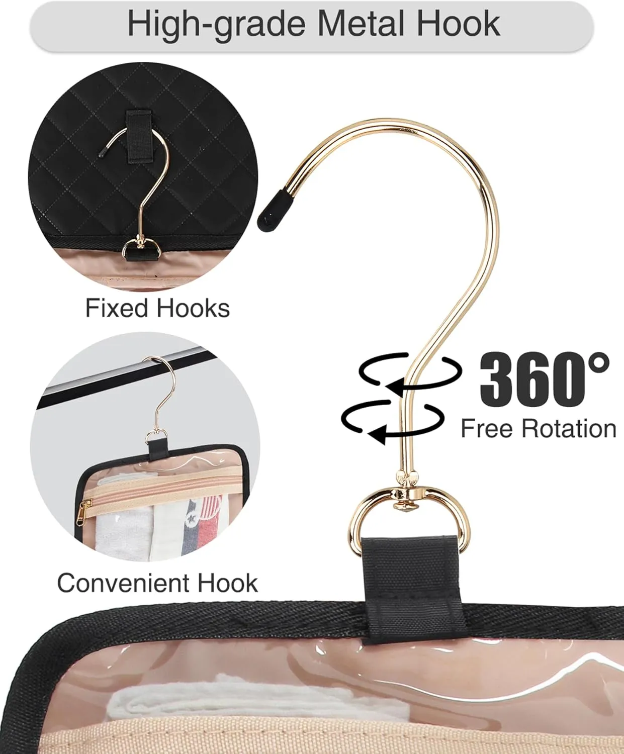 Hanging Toiletry Bag for Women Travel Makeup Bag TSA Approved Clear Bag for Toiletries Waterproof Cosmetic Bag Toiletry Bag for Women Men Travel Toiletry Organizer for Bathroom Shower