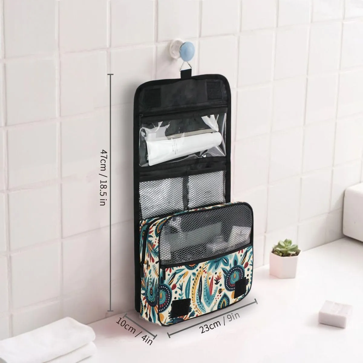 Hanging Travel Toiletry Bag 3565 Retro Indian Mandala Kit Makeup Case Cosmetics Organizer for Men Women