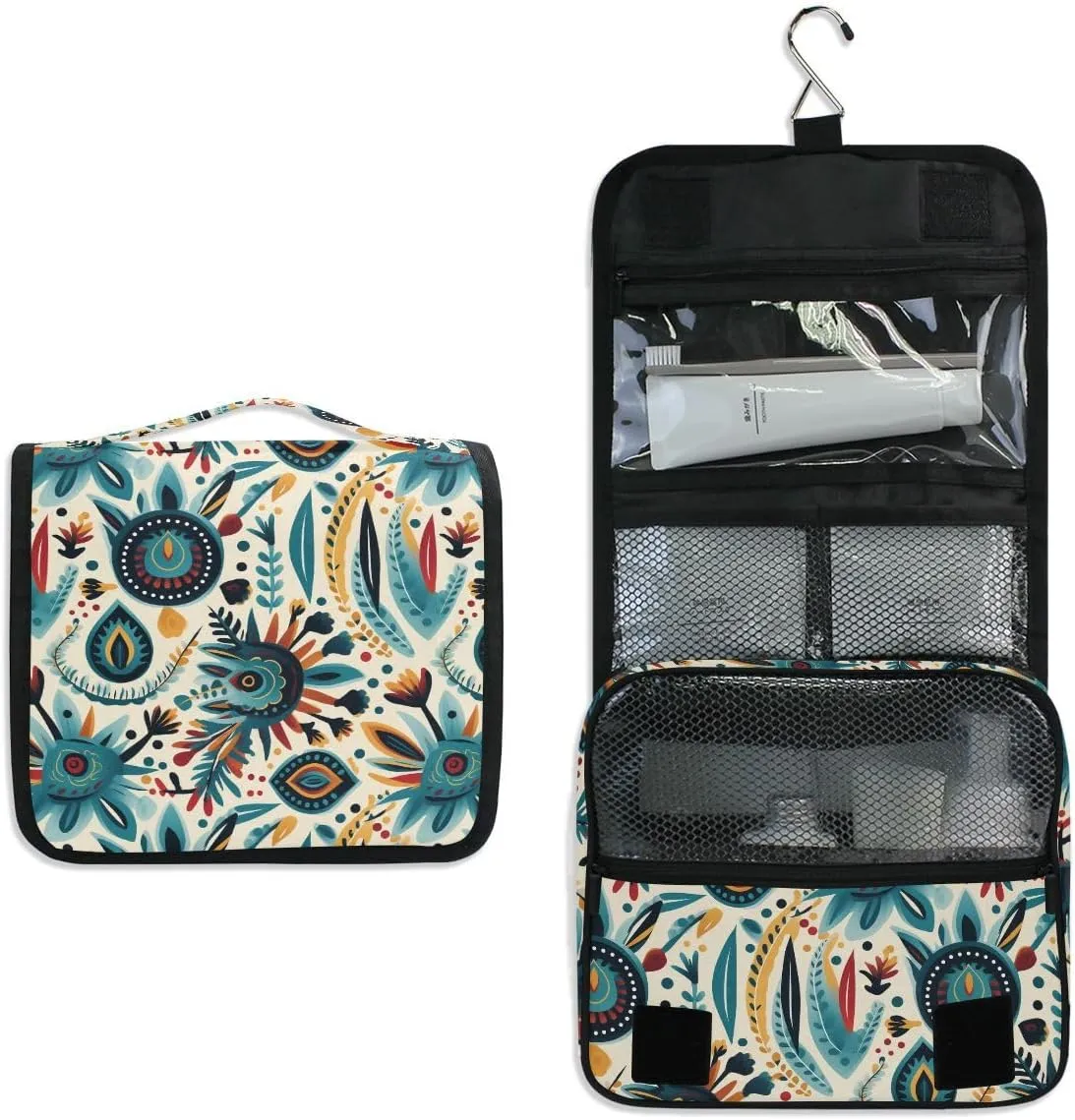 Hanging Travel Toiletry Bag 3565 Retro Indian Mandala Kit Makeup Case Cosmetics Organizer for Men Women