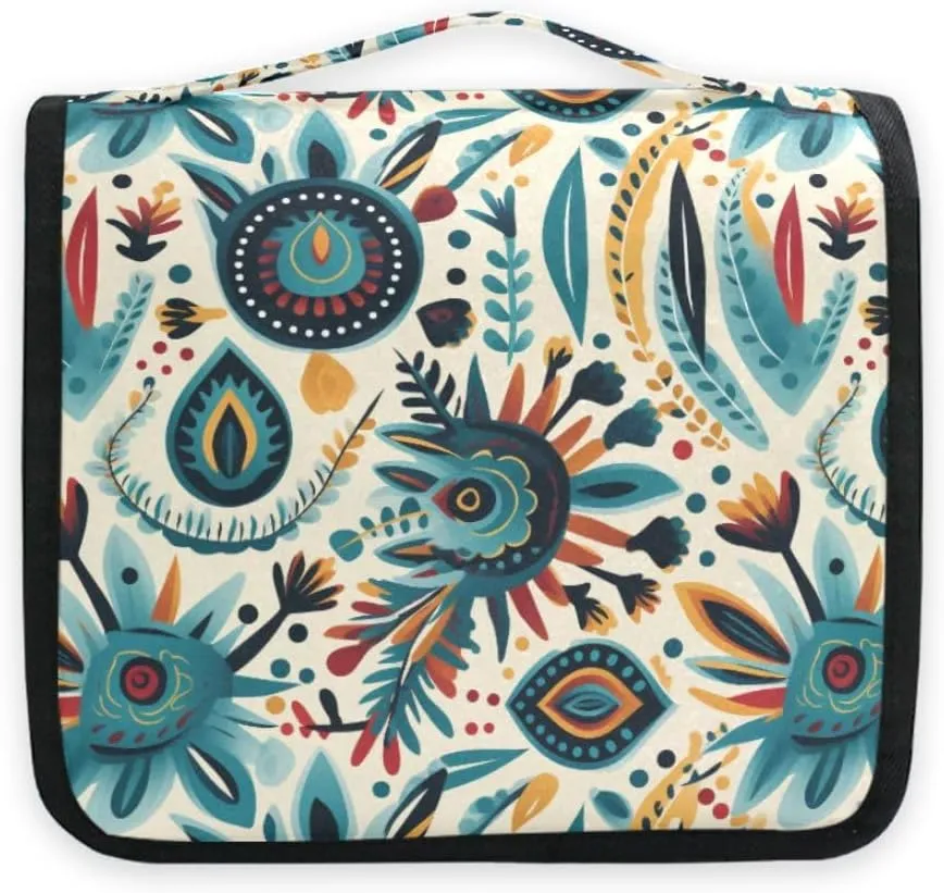 Hanging Travel Toiletry Bag 3565 Retro Indian Mandala Kit Makeup Case Cosmetics Organizer for Men Women