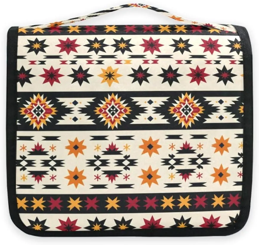 Hanging Travel Toiletry Bag Aztc Western Indian Kit Makeup Case Cosmetics Organizer for Men Women