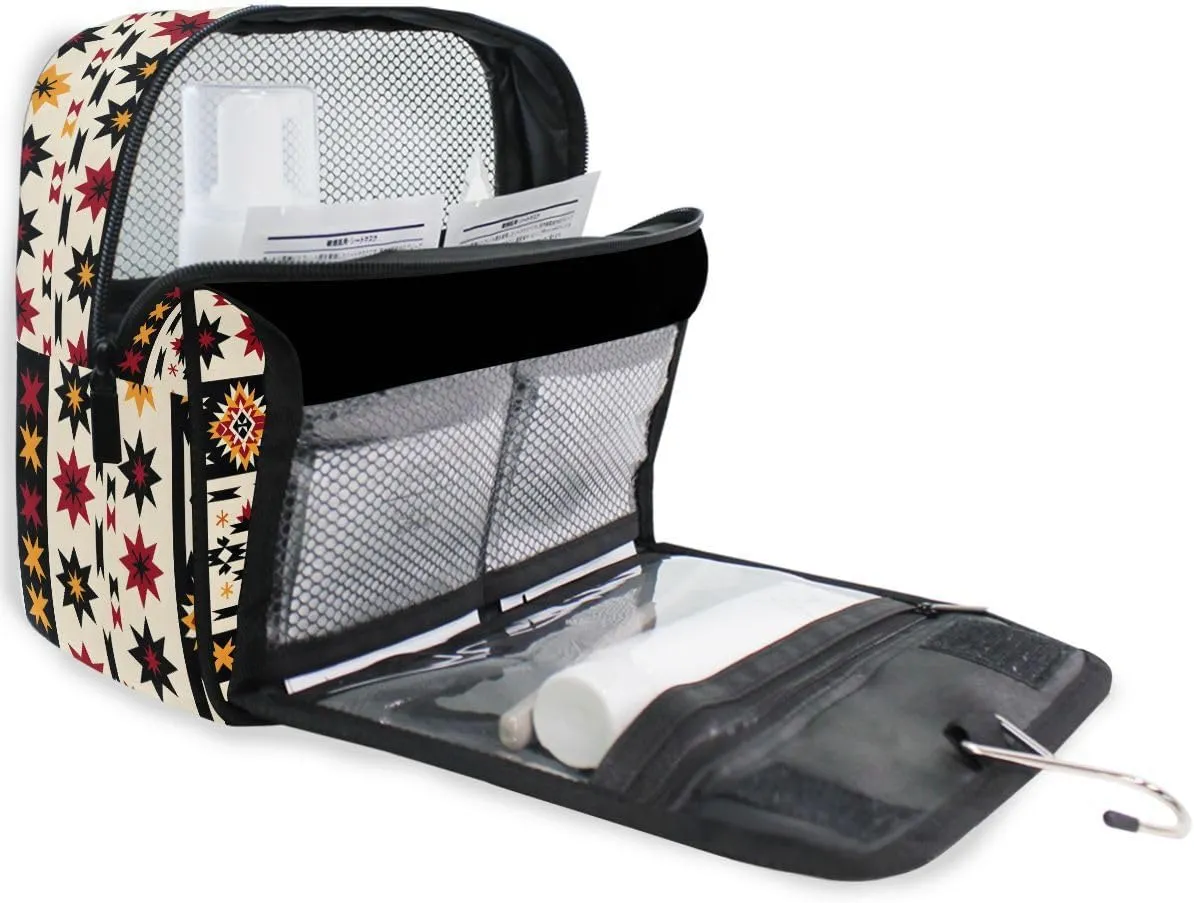 Hanging Travel Toiletry Bag Aztc Western Indian Kit Makeup Case Cosmetics Organizer for Men Women