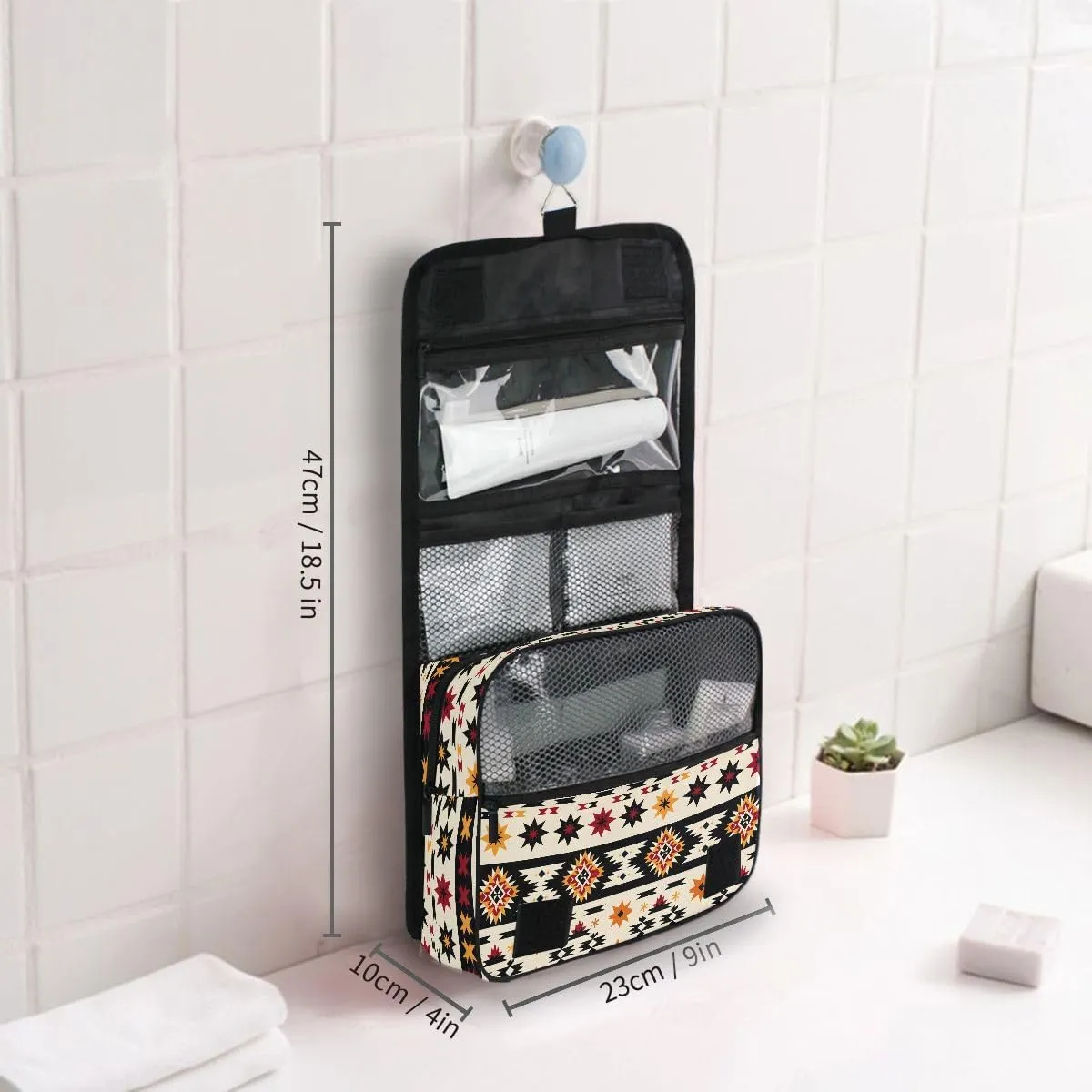 Hanging Travel Toiletry Bag Aztc Western Indian Kit Makeup Case Cosmetics Organizer for Men Women