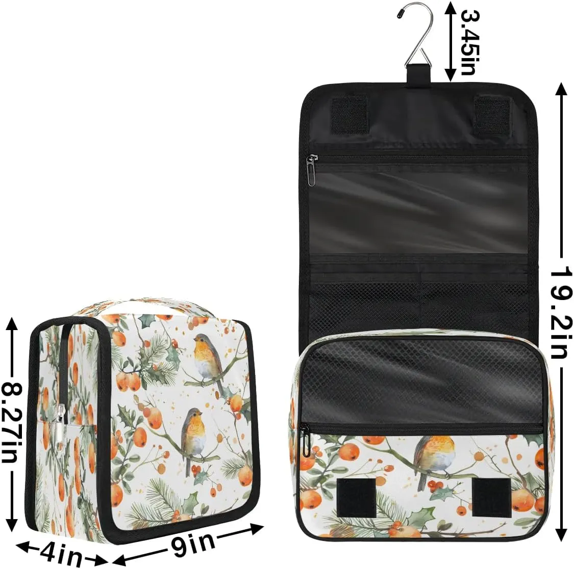 Hanging Travel Toiletry Bag Bird Tree Toiletry Bags with Hanging Hook Portable Cosmetic Bag Makeup Organizer for Travel Business Trip