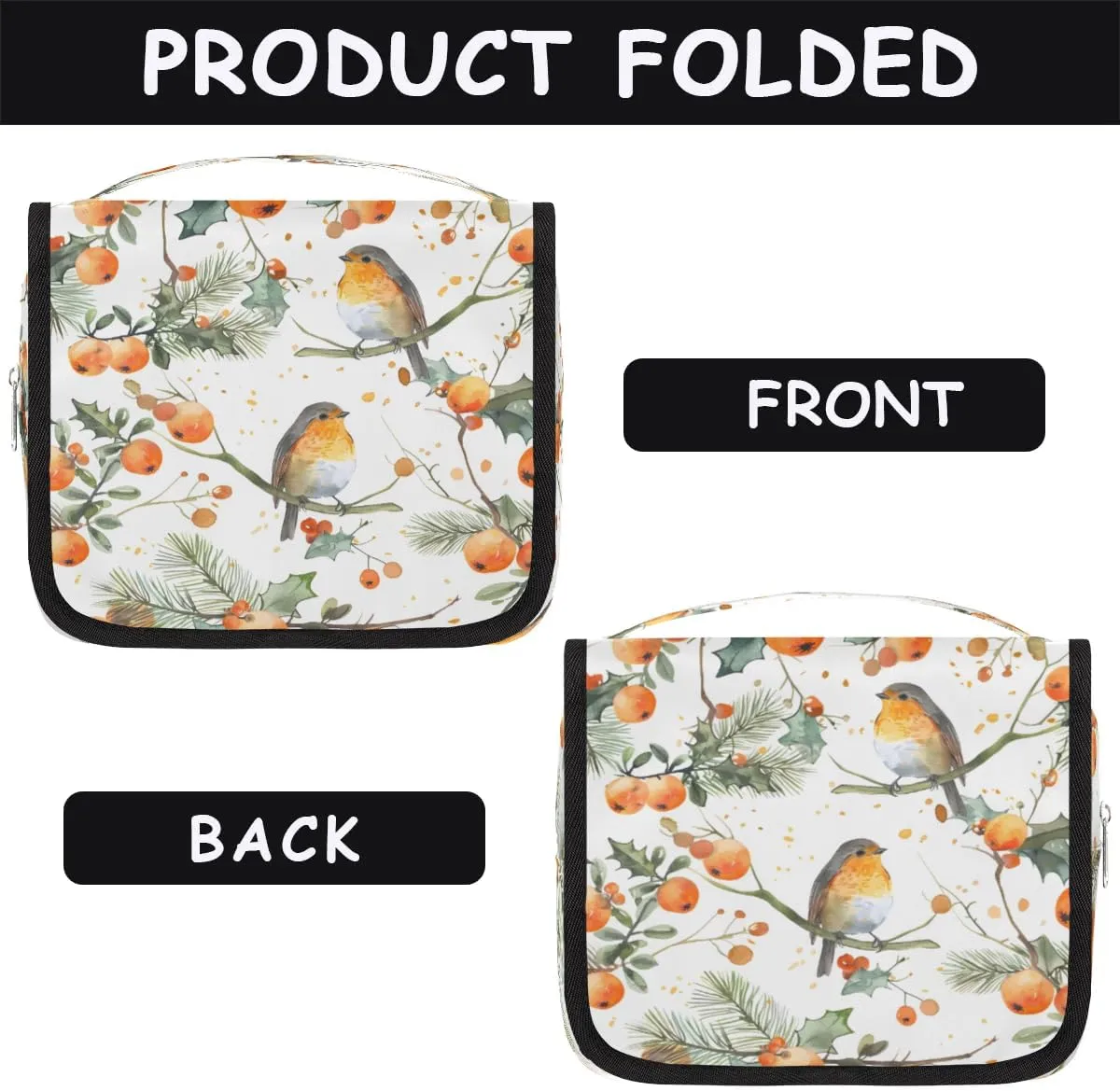 Hanging Travel Toiletry Bag Bird Tree Toiletry Bags with Hanging Hook Portable Cosmetic Bag Makeup Organizer for Travel Business Trip