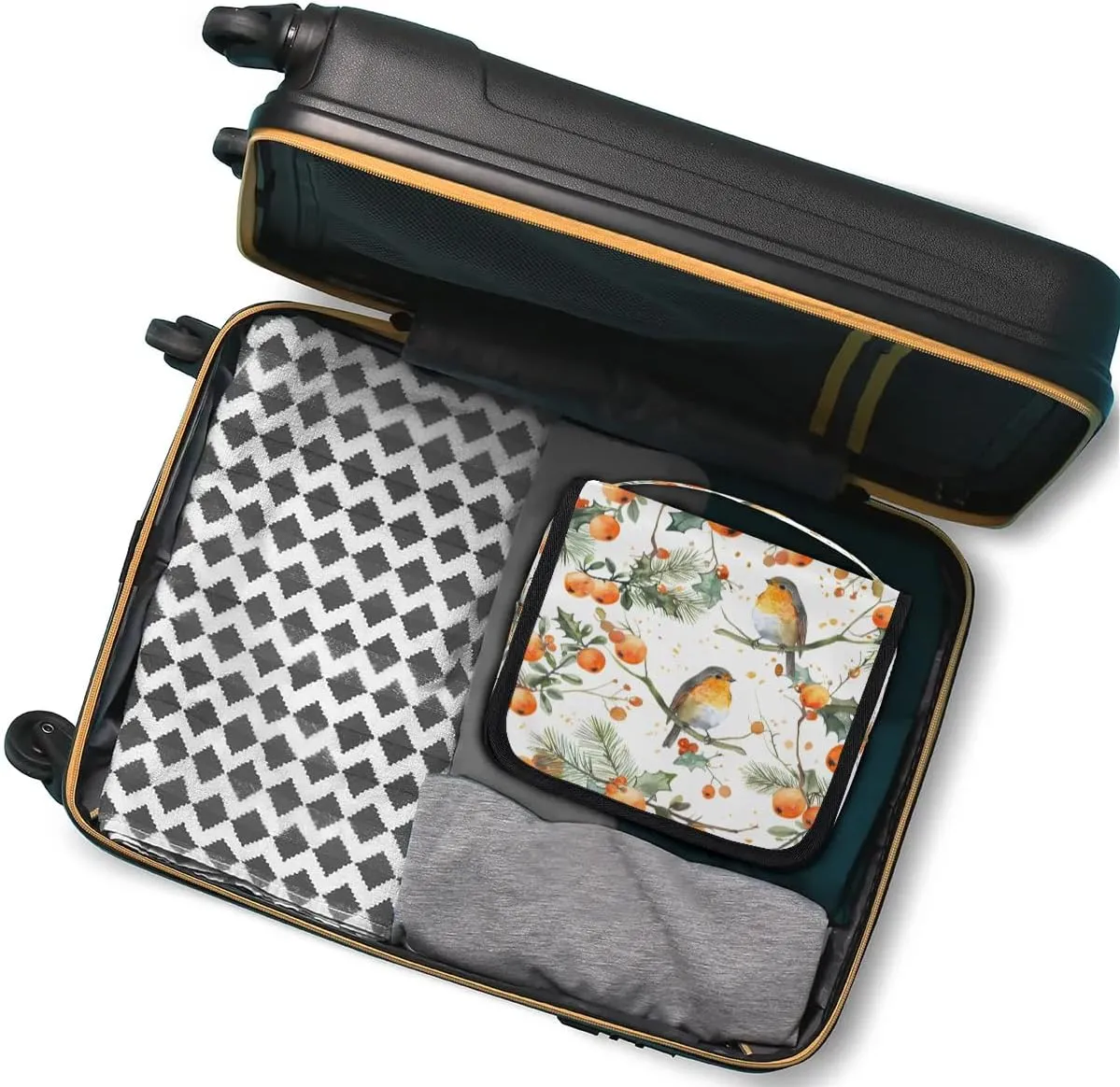Hanging Travel Toiletry Bag Bird Tree Toiletry Bags with Hanging Hook Portable Cosmetic Bag Makeup Organizer for Travel Business Trip