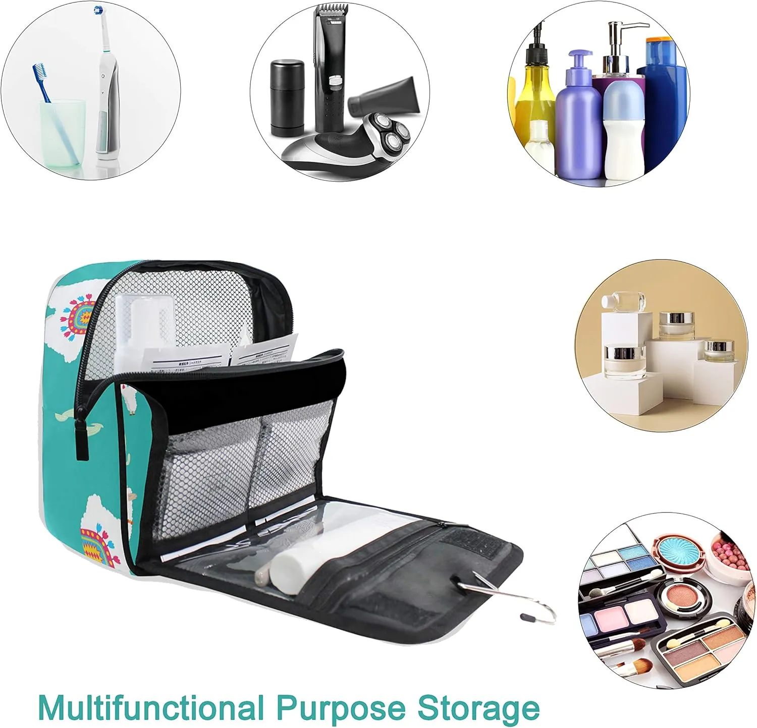 Hanging Travel Toiletry Bag Kit Makeup Case Cosmetics Organizer for Men Women