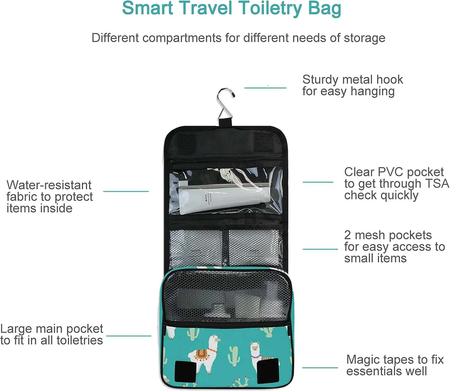 Hanging Travel Toiletry Bag Kit Makeup Case Cosmetics Organizer for Men Women